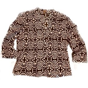 Ann Taylor brown and ivory patterned blouse